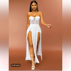 TAJA Fashion Plain Contrast Mesh Dress